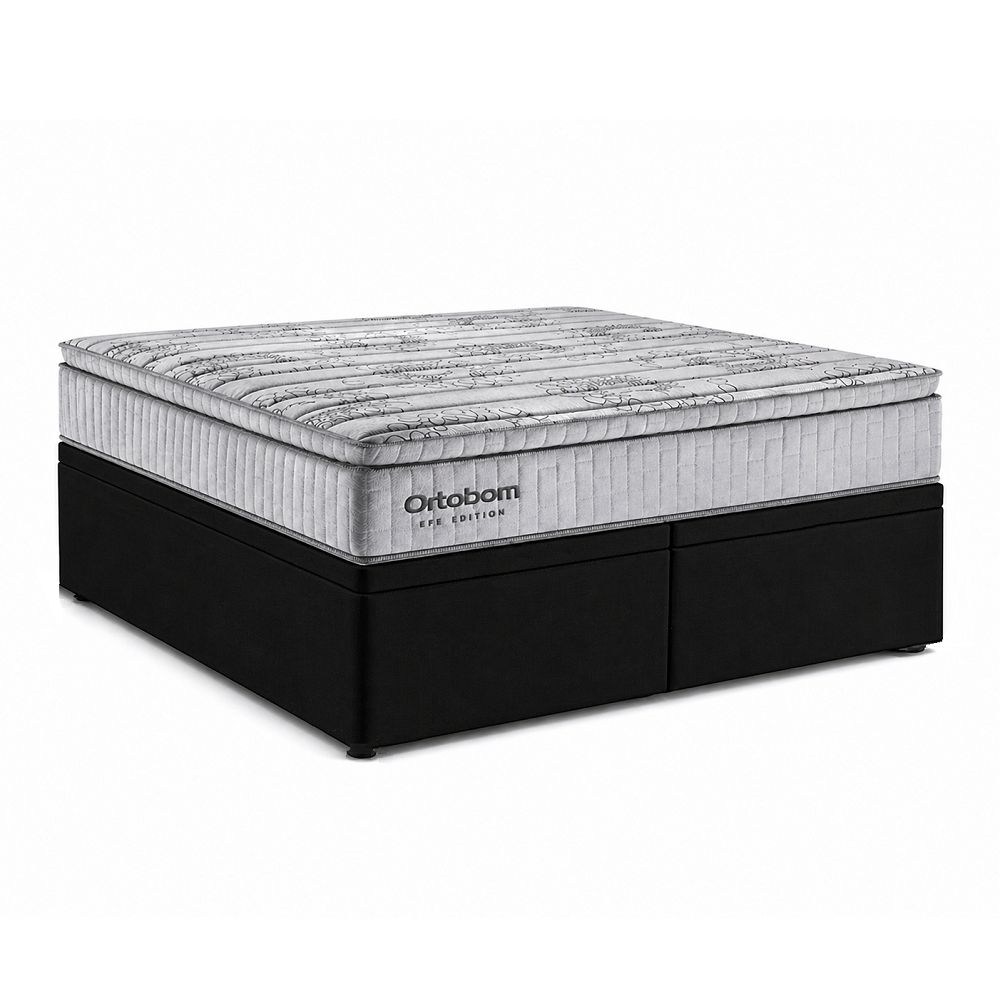 Cama Box Queen Base Ba&uacute; Courino D33 Molas Ensacadas Freedom 158x198x74,5 cm Ortobom